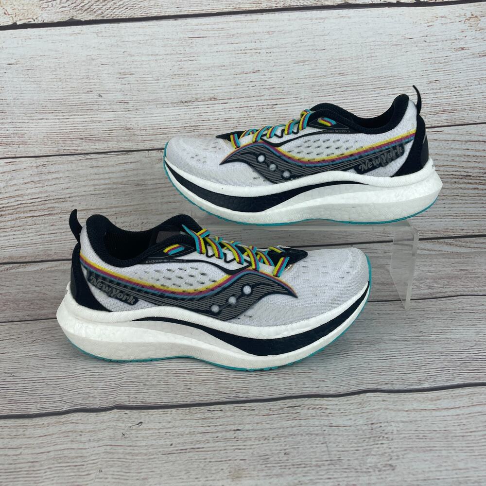 Saucony Endorphin Speed 2 Womens Sz 5 Running Shoes NYC Black White